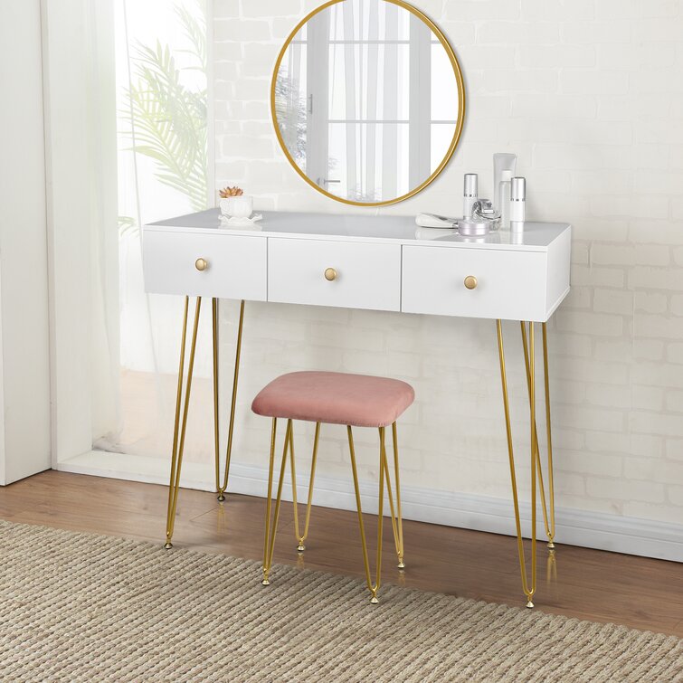 Wayfair vanity deals table and chair